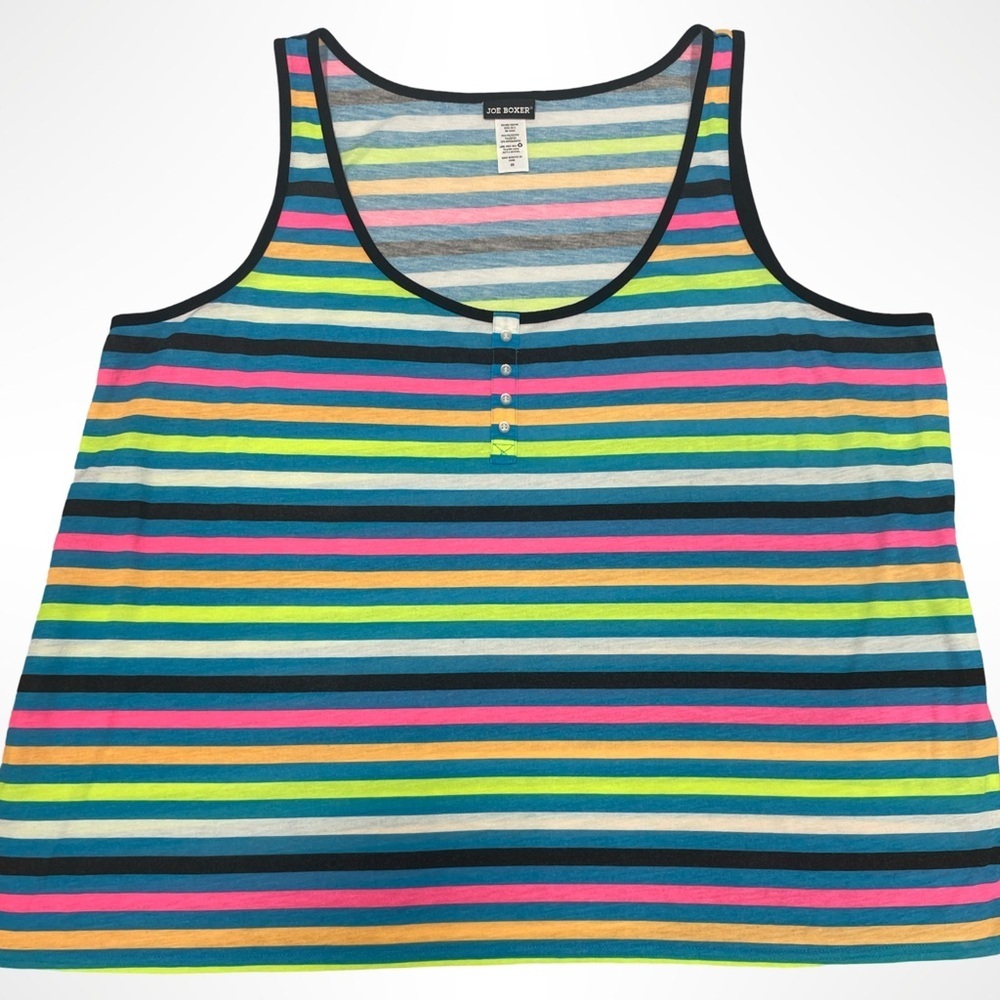 Joe Boxer Women’s Neon Striped‎ Tank Top Size 3XL